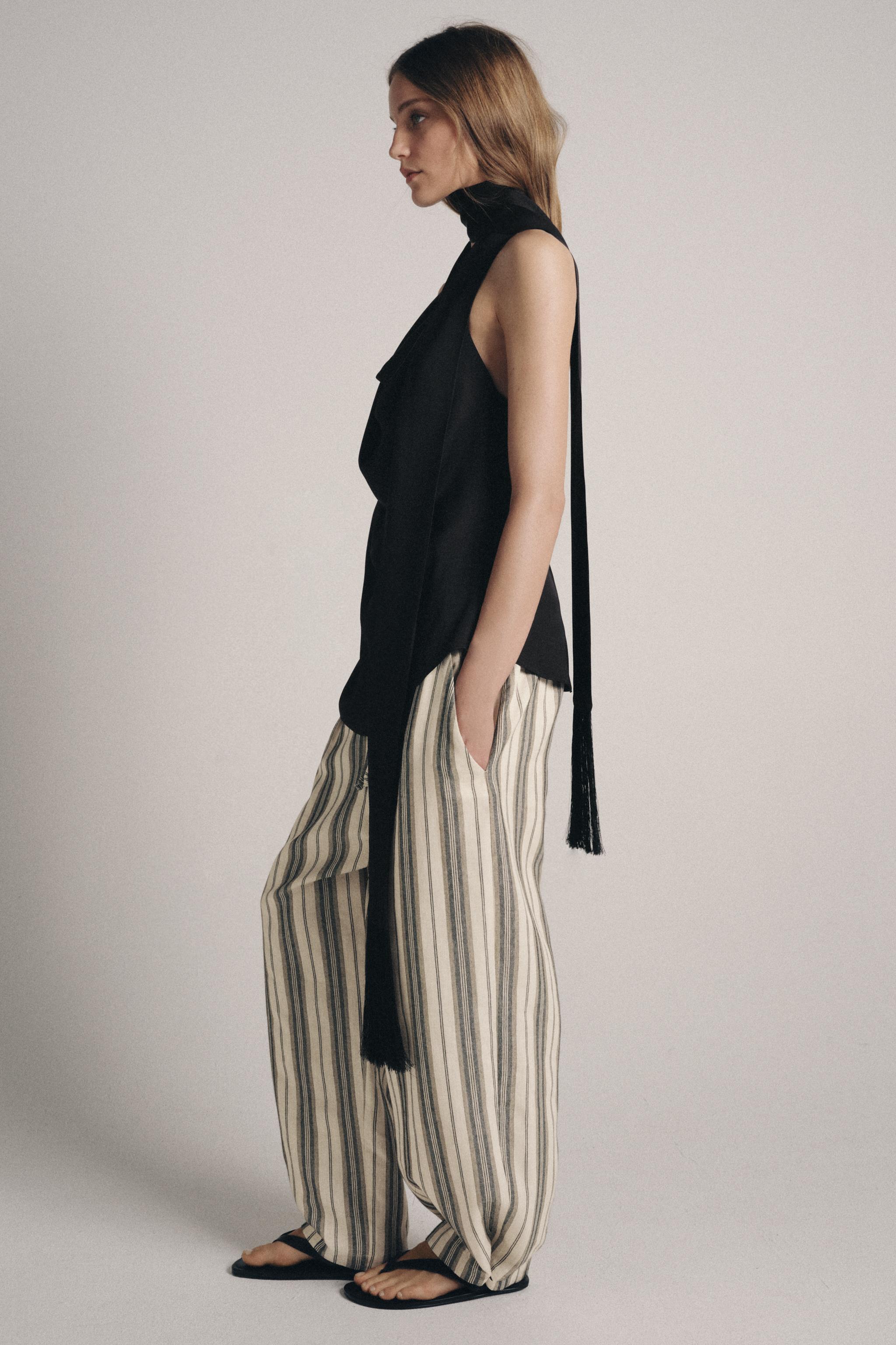 TOP HALTER FOULARD FRANGES ZW COLLECTION